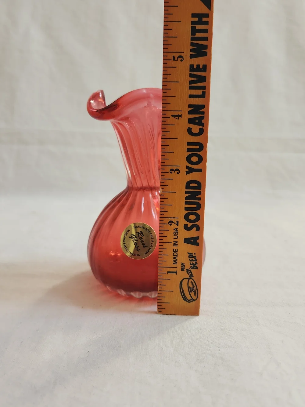 Rossi Glass Cranberry Art Glass Vase